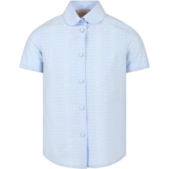 25FW [키즈] 구찌 셔츠 725789 XWAXG 4465 LIGHT BLUE