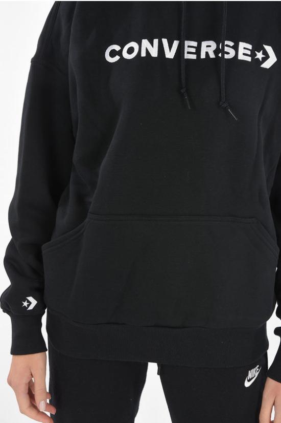  컨버스 후드 티셔츠 10021657 A05 Black - CONVERSE