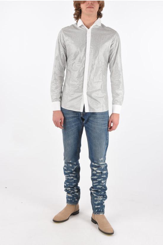  필립 플레인 긴팔 긴팔 셔츠 P19C MRP0962 PTE012N 70 White - PHILIPP PLEIN