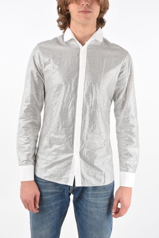  필립 플레인 긴팔 긴팔 셔츠 P19C MRP0962 PTE012N 70 White