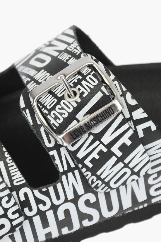  모스키노 뮬/슬리퍼 JA28073G0CIJ000A Black White - MOSCHINO
