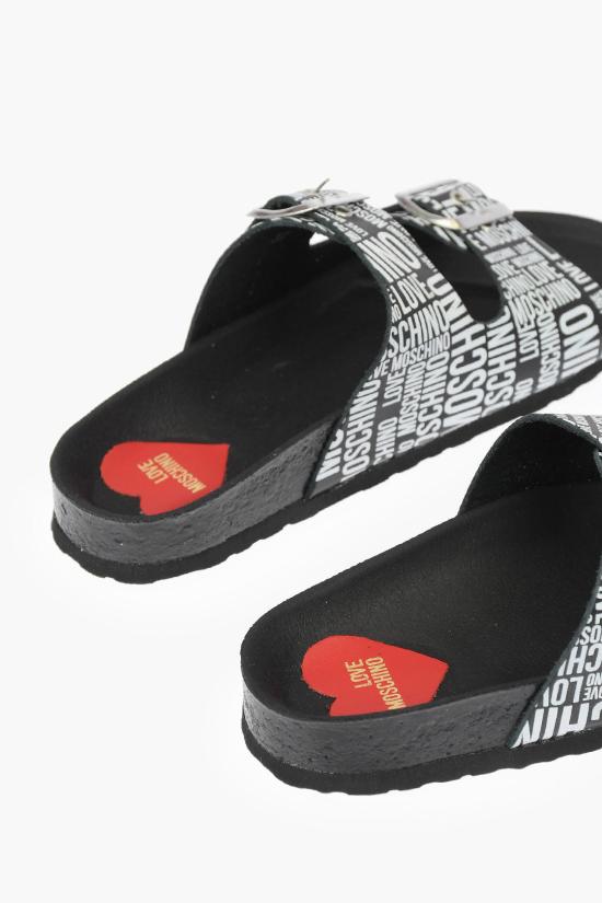  모스키노 뮬/슬리퍼 JA28073G0CIJ000A Black White - MOSCHINO