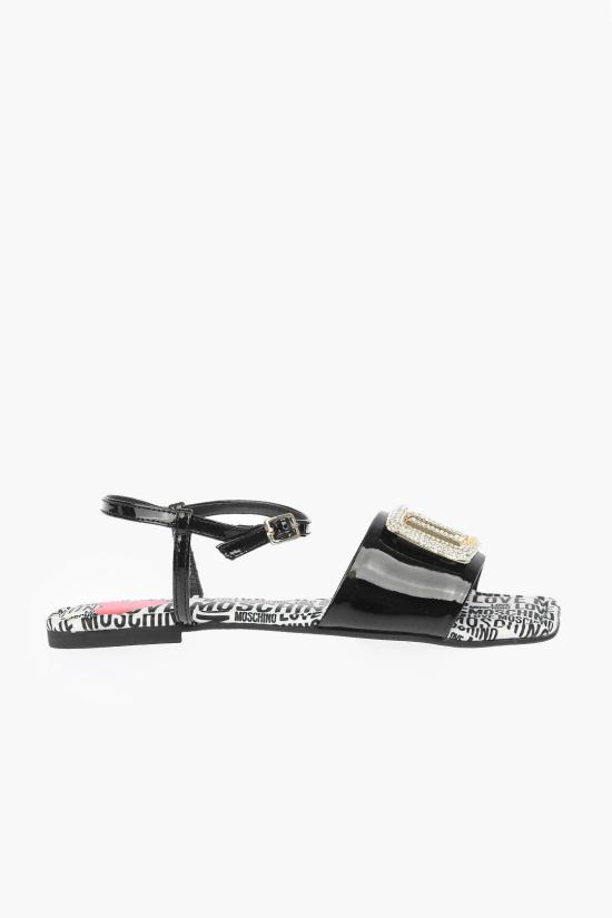  모스키노 샌들 JA16121C0CJD0000 Black White - MOSCHINO