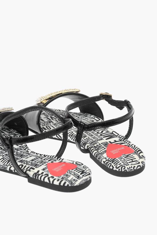  모스키노 샌들 JA16121C0CJD0000 Black White - MOSCHINO