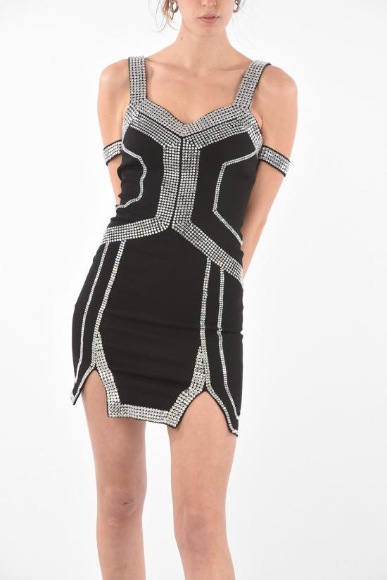  필립 플레인 숏 원피스 S19C WRG0957 PTE008N 02 Black - PHILIPP PLEIN