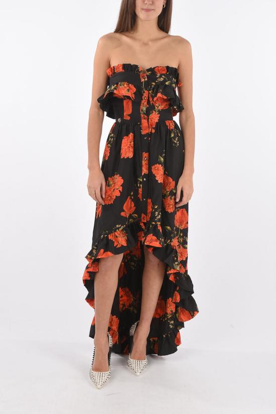  필립 플레인 롱 원피스 F18C WRG0751 PTE104N 0213 Fantasia floreale, Nero