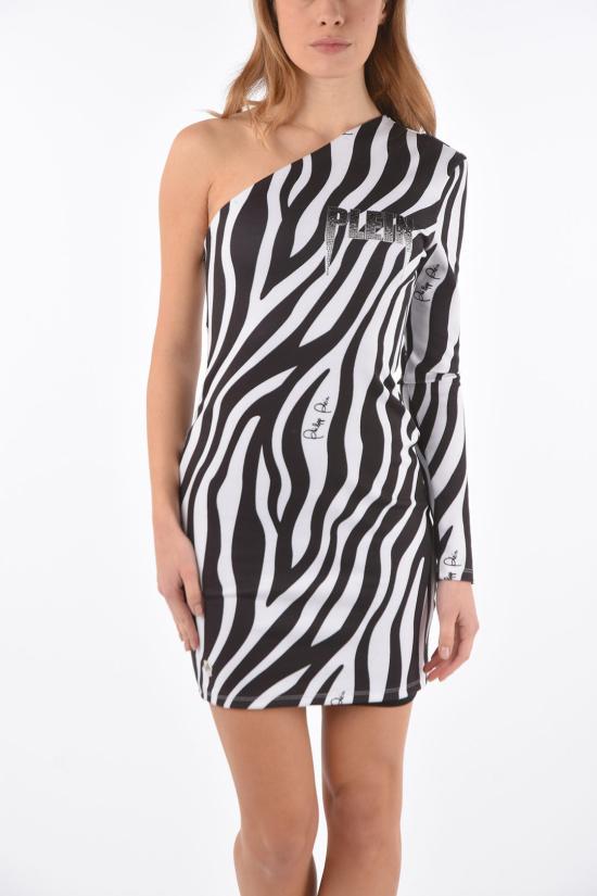  필립 플레인 숏 원피스 F18C WRG1629 PTE003N 0201 Black & White - PHILIPP PLEIN