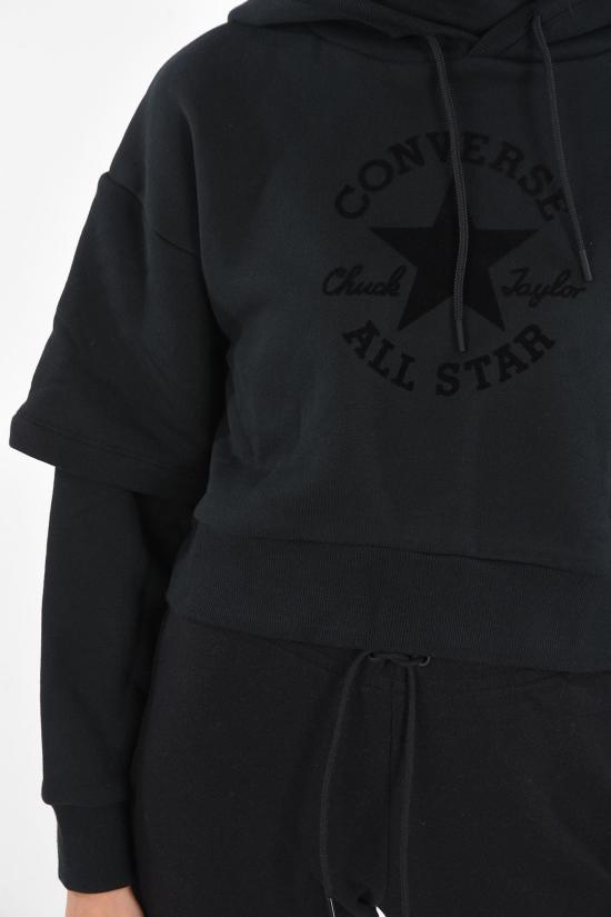  컨버스 후드 티셔츠 10023336 A03 Black - CONVERSE