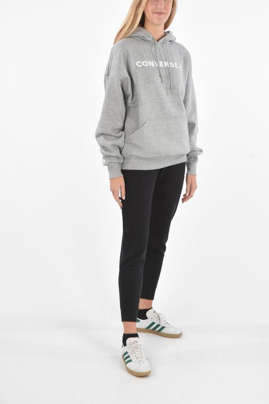  컨버스 후드 티셔츠 10021657 A06 Gray - CONVERSE