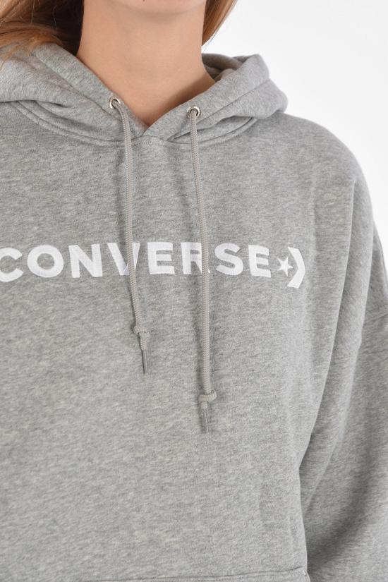 컨버스 후드 티셔츠 10021657 A06 Gray - CONVERSE
