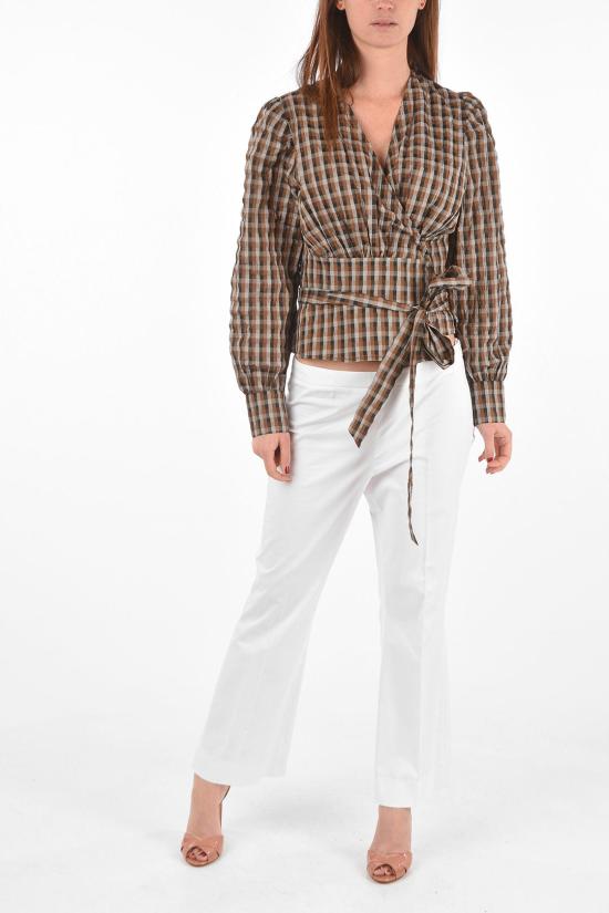  바움 운드 페르드가르텐 블라우스 21155PO C8359 Fantasia a quadri, Marrone - BAUM UND PFERDGARTEN