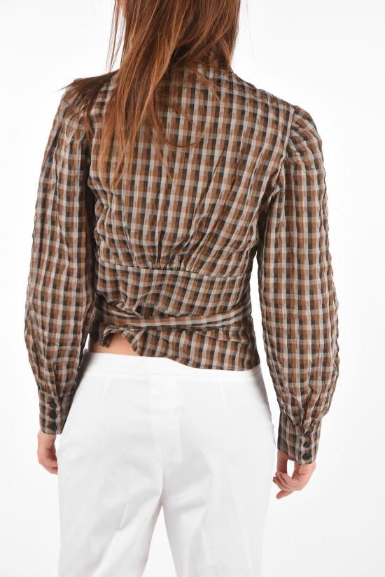  바움 운드 페르드가르텐 블라우스 21155PO C8359 Fantasia a quadri, Marrone - BAUM UND PFERDGARTEN