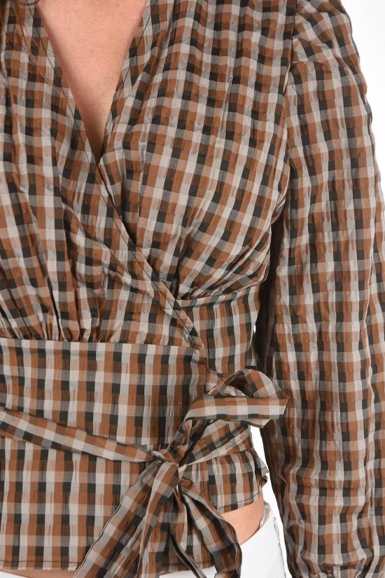  바움 운드 페르드가르텐 블라우스 21155PO C8359 Fantasia a quadri, Marrone - BAUM UND PFERDGARTEN