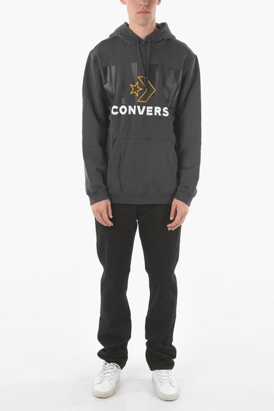  컨버스 후드 티셔츠 10024991 A01 Gray - CONVERSE