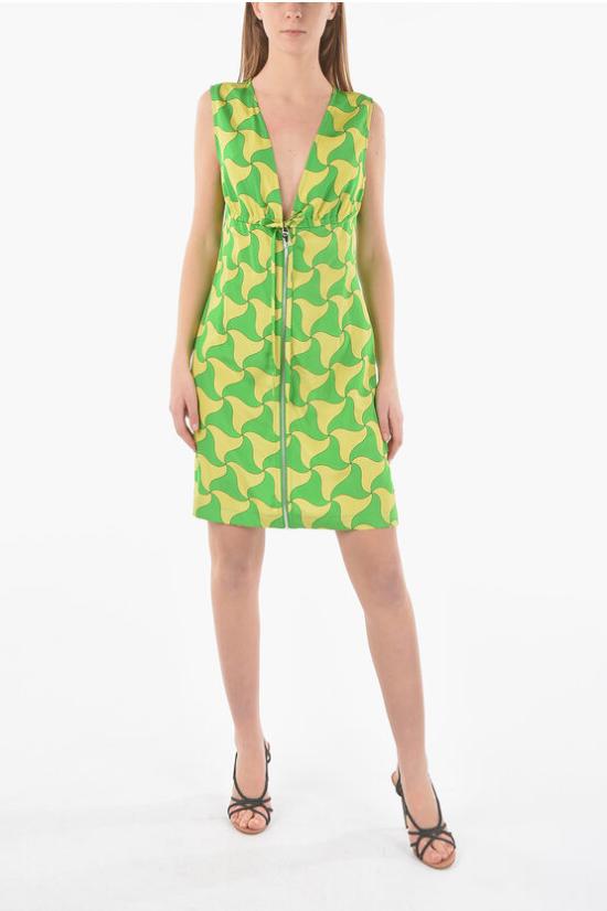 보테가베네타  숏 원피스 드레스  691535 V1N20 7072 Giallo, Verde