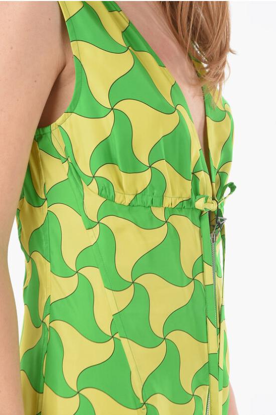  보테가베네타  숏 원피스 드레스  691535 V1N20 7072 Giallo, Verde - BOTTEGA VENETA