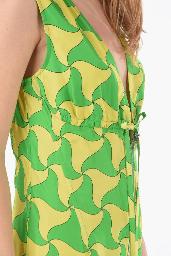  보테가베네타  숏 원피스 드레스 691535 V1N20 7072 Giallo Verde - BOTTEGA VENETA