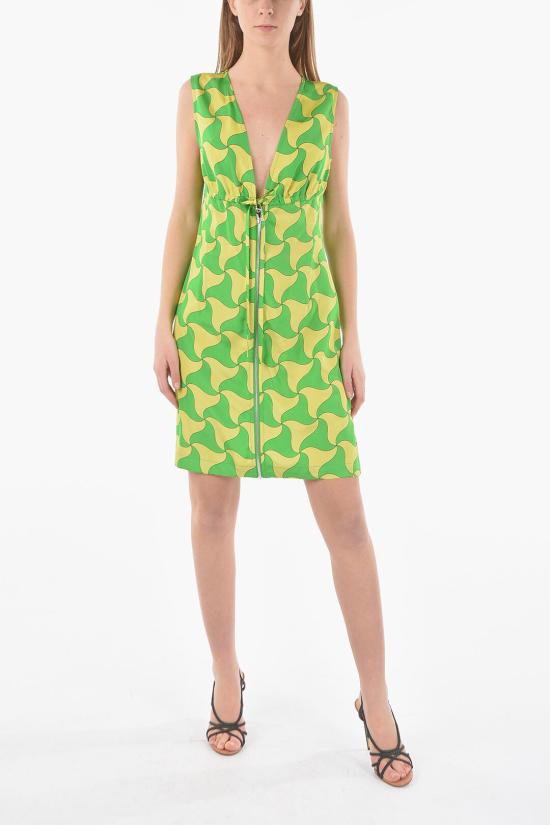  보테가베네타  숏 원피스 드레스 691535 V1N20 7072 Giallo Verde