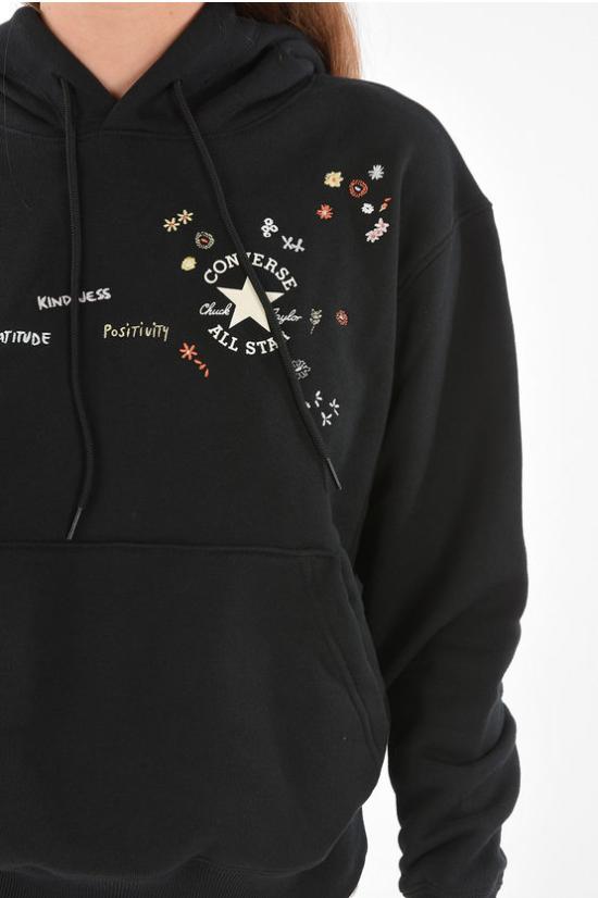  컨버스 후드 티셔츠 10024230 001 Black - CONVERSE