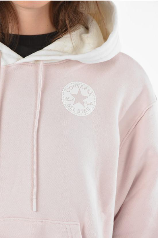  컨버스 후드 티셔츠 10025000 A01 Bianco Rosa - CONVERSE
