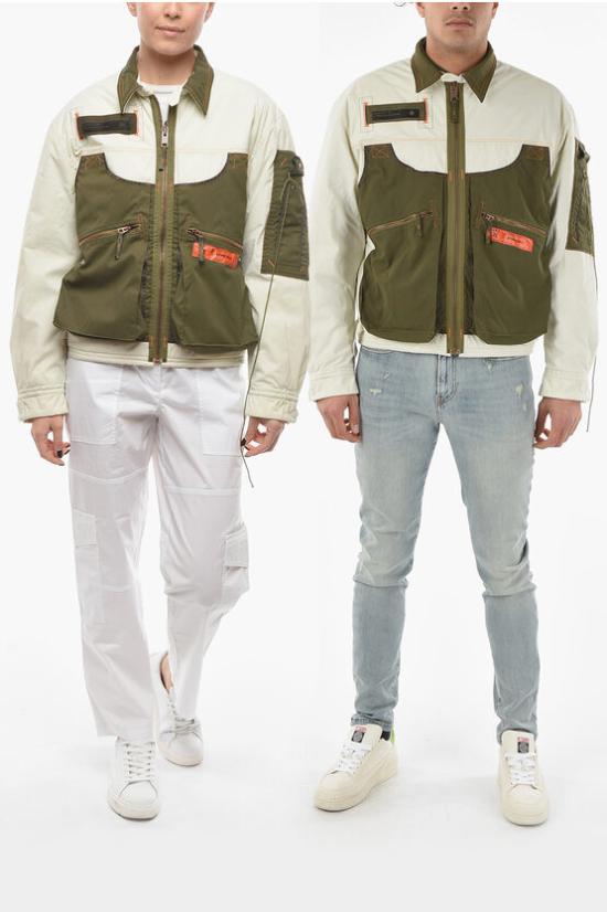  디젤 자켓 A05270 0LDAK 129 Bianco, Verde Militare