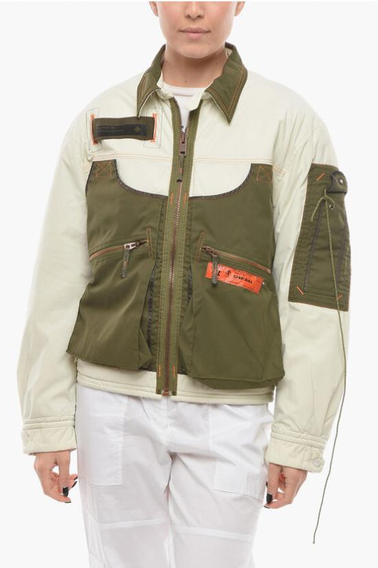  디젤 자켓 A05270 0LDAK 129 Bianco, Verde Militare - DIESEL