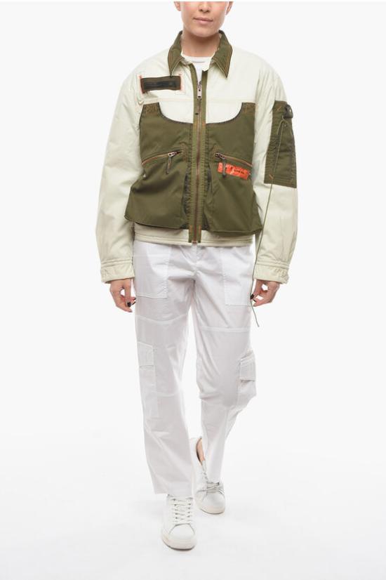  디젤 자켓 A05270 0LDAK 129 Bianco, Verde Militare - DIESEL