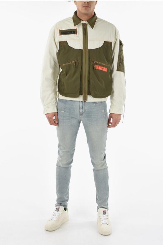  디젤 자켓 A05270 0LDAK 129 Bianco, Verde Militare - DIESEL