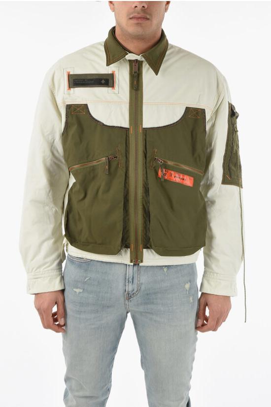  디젤 자켓 A05270 0LDAK 129 Bianco, Verde Militare - DIESEL