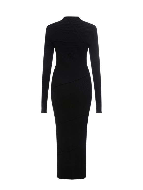  발렌시아가 롱 원피스 751094T5199 1000 Black - BALENCIAGA