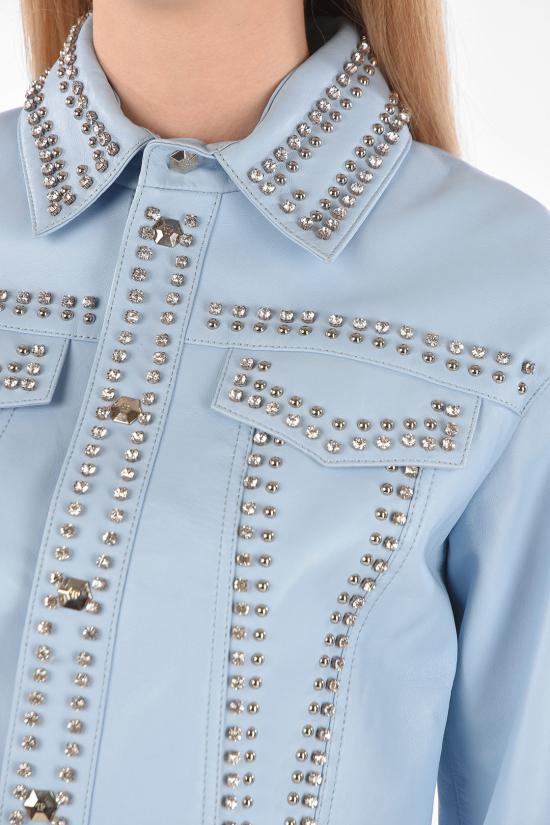  필립 플레인 가죽 데님 자켓 S19C WLB0421 PLE002N 07 Light blue - PHILIPP PLEIN