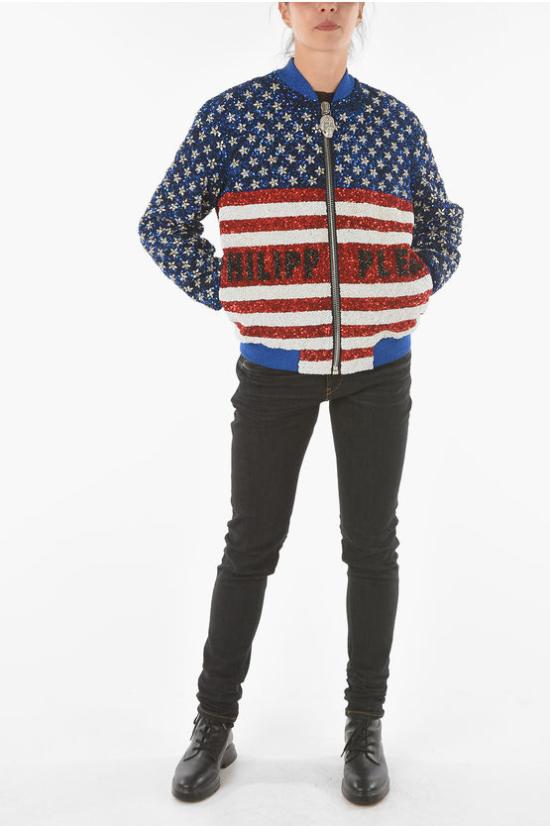  필립 플레인 봄버 자켓 P19C WRB0640 PTE106N 08 Blue - PHILIPP PLEIN