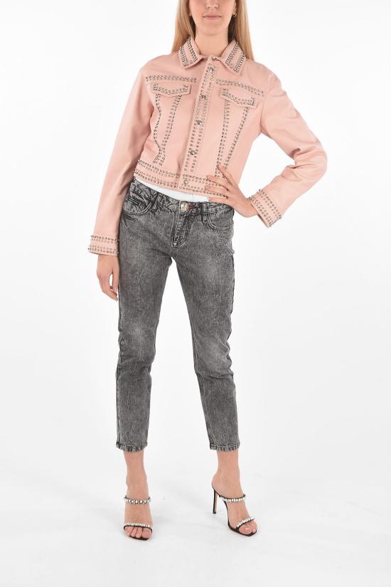  필립 플레인 가죽 데님 자켓 S19C WLB0421 PLE002N 03 Pink - PHILIPP PLEIN