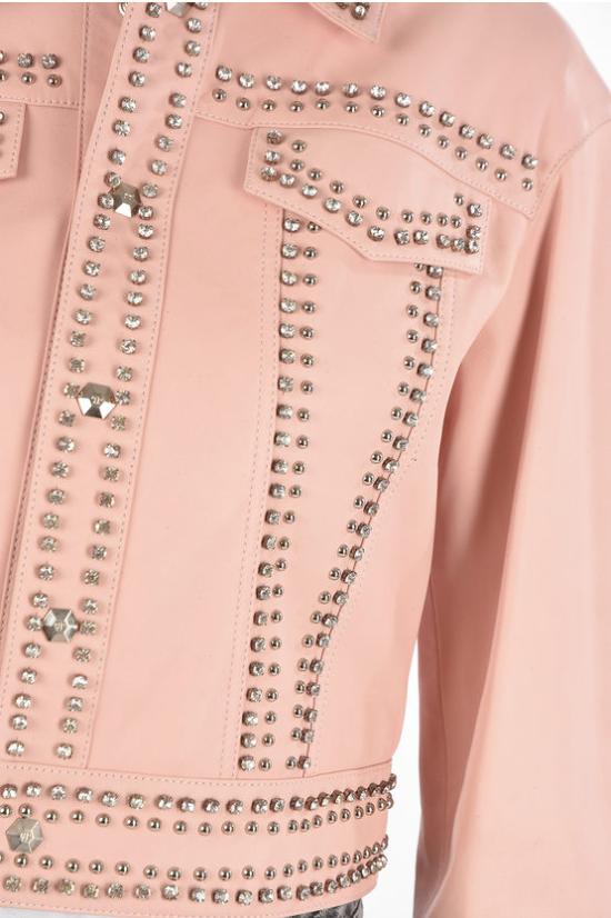  필립 플레인 가죽 데님 자켓 S19C WLB0421 PLE002N 03 Pink - PHILIPP PLEIN