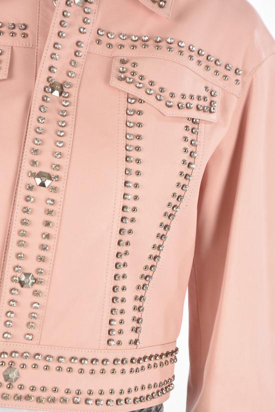  필립 플레인 가죽 데님 자켓 S19C WLB0421 PLE002N 03 Pink - PHILIPP PLEIN