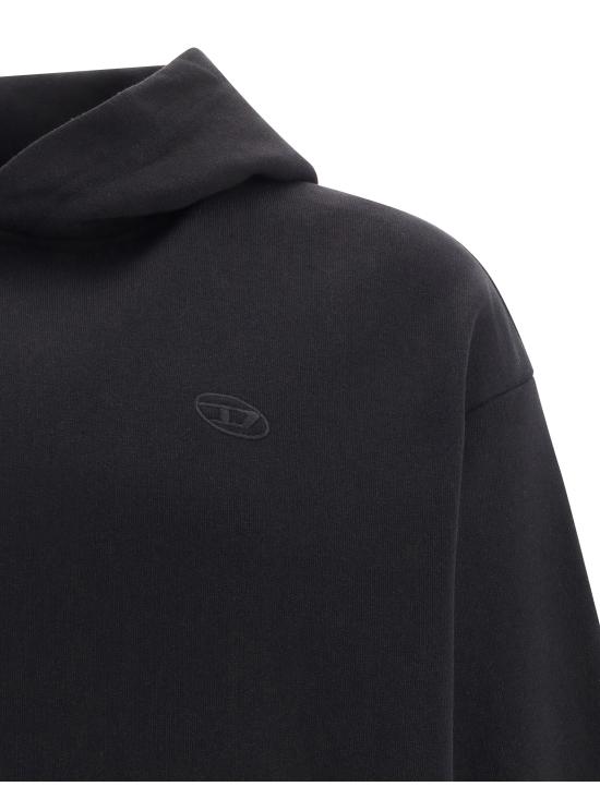 25FW 디젤 후드 티셔츠 A113040GYCJ 9XX BLACK - DIESEL