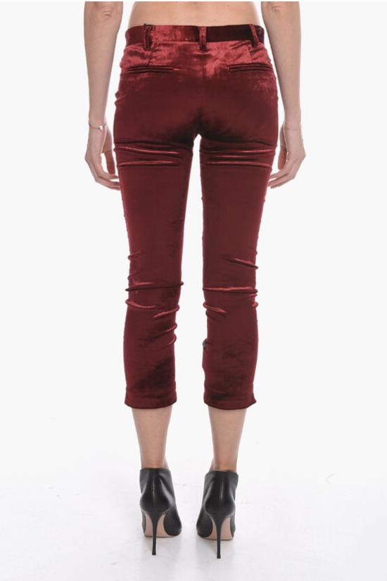  앤 드뮐미스터 크롭 팬츠 20021422173 037 Burgundy - ANN DEMEULEMEESTER