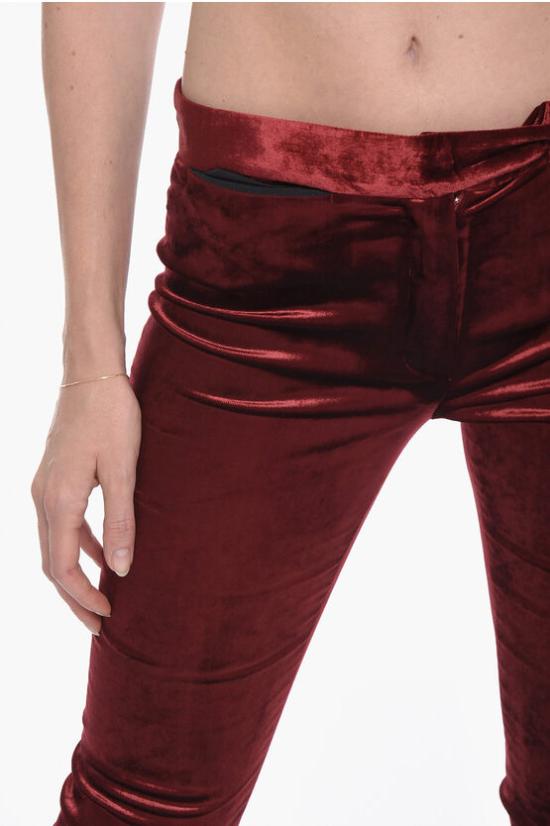  앤 드뮐미스터 크롭 팬츠 20021422173 037 Burgundy - ANN DEMEULEMEESTER