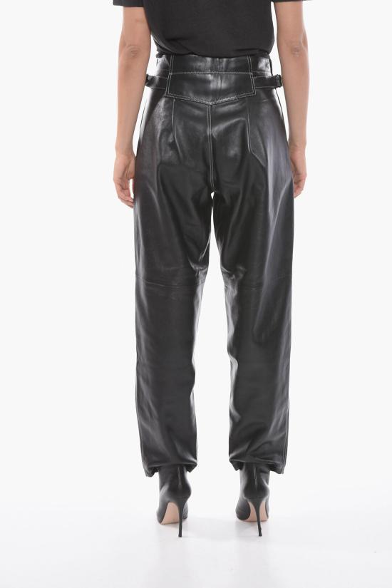  더 마네이 가죽 팬츠 SHOBAK IN BLACK LEATHER 0 BLACK Black - THE MANNEI