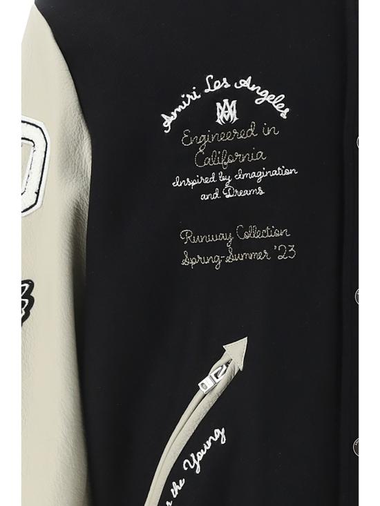  아미리 / 남성 패치 자수 오버사이즈 바시티 자켓 MOS026 000 001 BLACK BPG - AMIRI