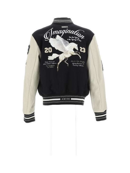  아미리 / 남성 패치 자수 오버사이즈 바시티 자켓 MOS026 000 001 BLACK BPG - AMIRI
