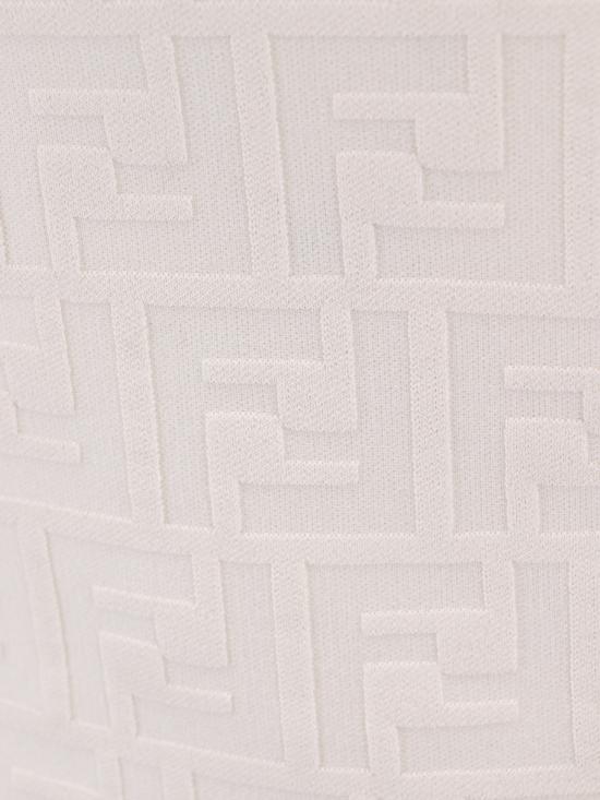  펜디 / 여성 모티프 화이트 비스코스 반팔 스웨터 FZX999AQ41 F1M2A Beige BPG - FENDI