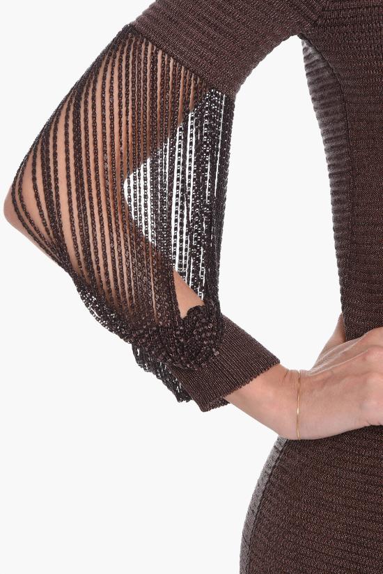  보테가베네타  니트 미디 원피스 드레스 626873VKWL02452 Brown - BOTTEGA VENETA