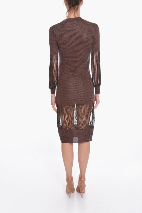  보테가베네타  니트 미디 원피스 드레스 626873VKWL02452 Brown - BOTTEGA VENETA