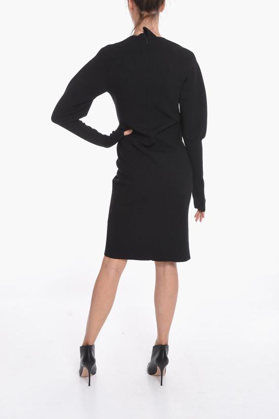  보테가베네타  컷아웃 울 니트 미디 원피스 드레스 591418VA8201000 Black - BOTTEGA VENETA
