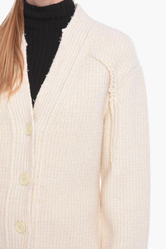  보테가베네타 캐시미어 블렌드 골지 가디건 601687VKJJ09202 White - BOTTEGA VENETA