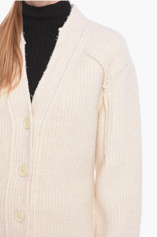  보테가베네타 캐시미어 블렌드 골지 가디건 601687VKJJ09202 White - BOTTEGA VENETA