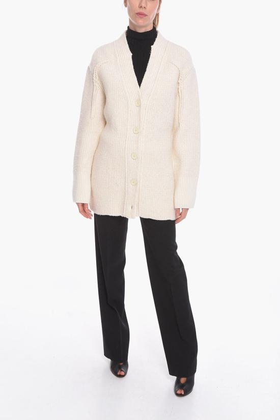  보테가베네타 캐시미어 블렌드 골지 가디건 601687VKJJ09202 White - BOTTEGA VENETA