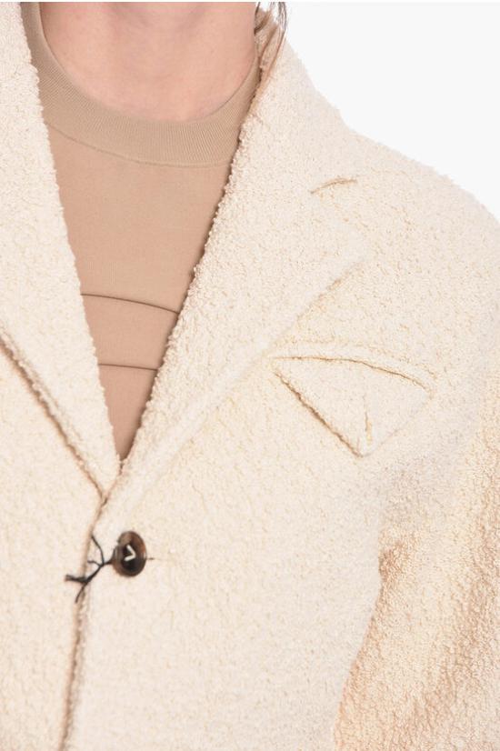  보테가베네타  코튼 부클레 싱글 브레스티드 코트  653037V0CL09206 White - BOTTEGA VENETA