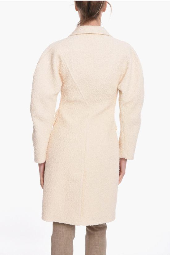  보테가베네타  코튼 부클레 싱글 브레스티드 코트  653037V0CL09206 White - BOTTEGA VENETA